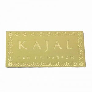 Kultainen syövytetty alumiini hajuvesipullo etiketti